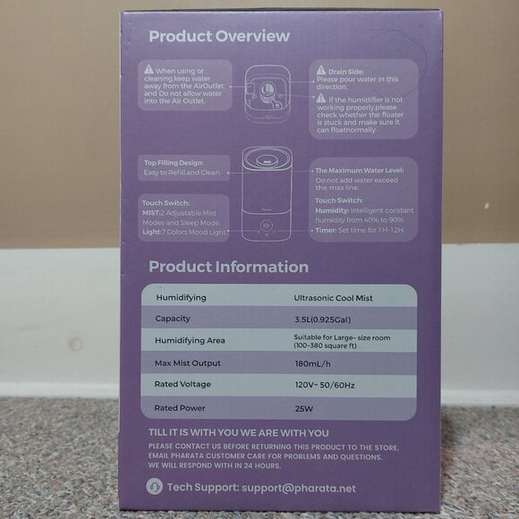 BRAND NEW Pharata Top Fill Aroma Humidifier - Picture 2 of 3